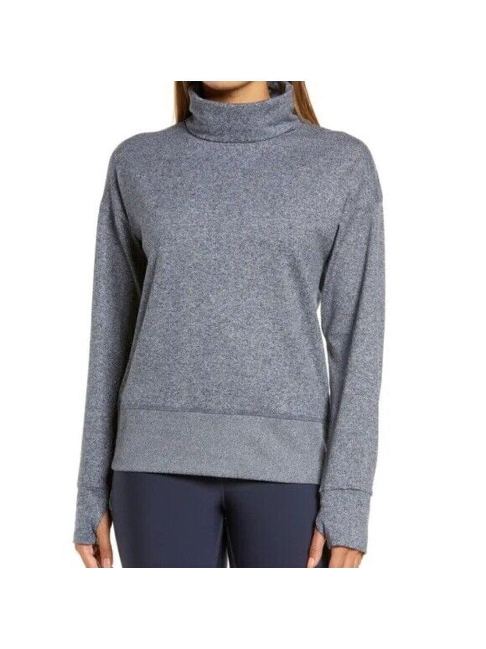 𝅺zella "Restore" sweatshirt soft women gray BNWOT turtleneck sz small activewear